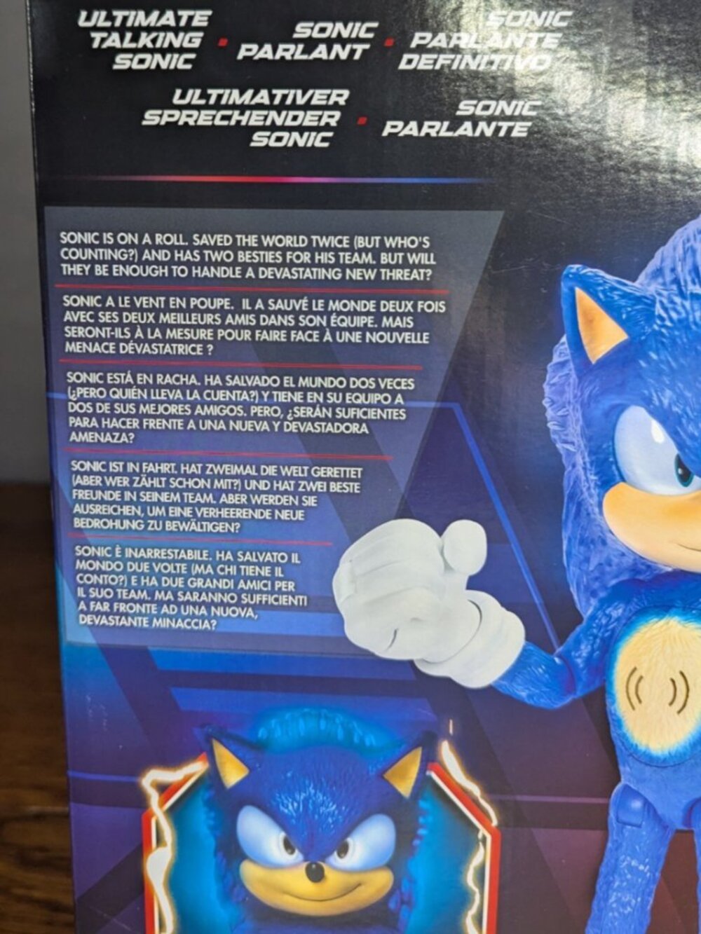 Sonic The Hedgehog 3 JAKKS Pacific Ultimate Talking Sonic Action Figure Toy 12" - Picture 6 of 8